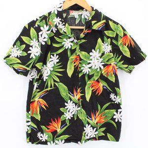Vintage Hawaiian Original Shirt Womens Multicolor Floral Pattern Size Medium M